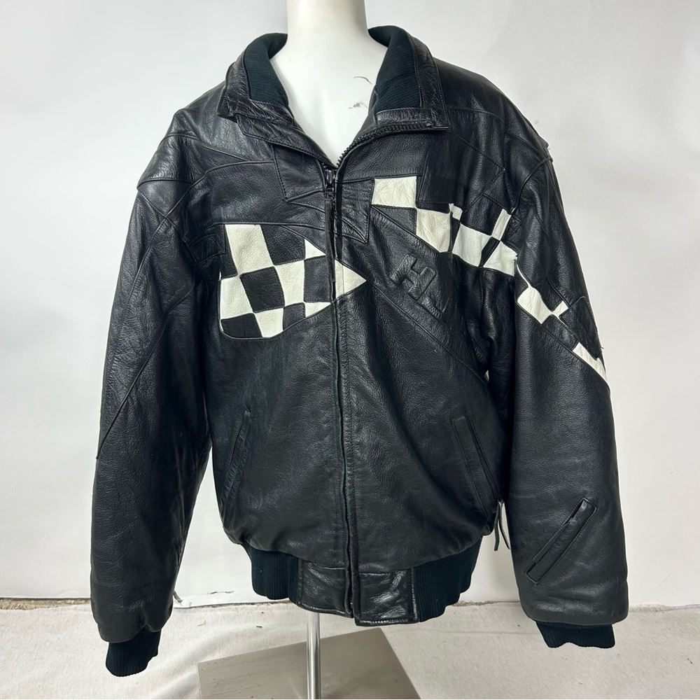 HJC Cirolux Snow Gear Checkered Leather Jacket – Men’s Size L
